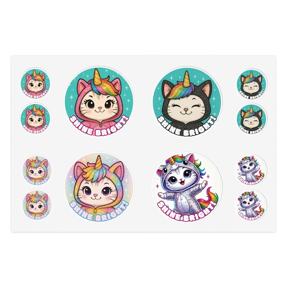 Shine Bright Sticker Set, Kawaii Waterproof Vinyl Decals