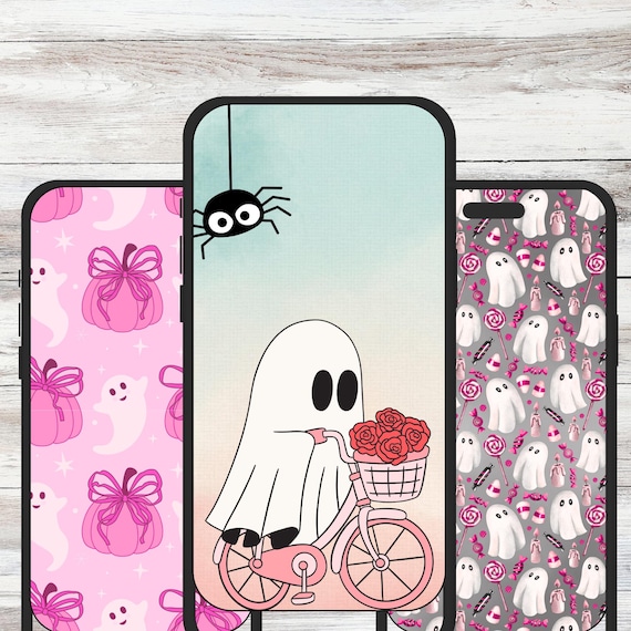 Halloween and Ghost Digital Wallpaper, Lockscreen, & Background for iPhone / Android/ Ipad