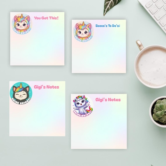 Personalized Shine Bright Sticky Note Pads: Kawaii School & Office Supplies