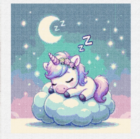 Needlepoint Kit - Adorable Kawaii Unicorn Project, Complete Needlework Kit for Beginners - Fun Crafting Activity & Gift Idea