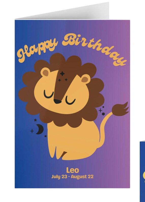 Cute Zodiac Birthday Card - Personalized or Standard, Blank Card with Envelope