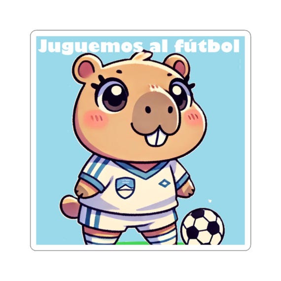 Kawaii Capybara Soccer Sticker, Cute Playing Capybara Decal for Laptop and Journals, Perfect Gift for Soccer Fans and Kids, Soccer Stickers