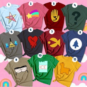 Custom Disney Gravity Falls Costume, Mabel Pines Matching Shirt, Gravity Falls Full Characters Tee, Matching Halloween Costumes