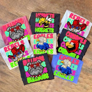 Custom Mascot Neon Retro Shirts, Baseball Spirit Shirt, Personalized Mascot Tee, School Shirts, Sports Team Tee, Mascot Shirt, Custom School