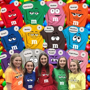 M and M Faces Halloween Costume Shirts, M M Face Matching Halloween Costume, Family Halloween Costumes, Candy Group Matching