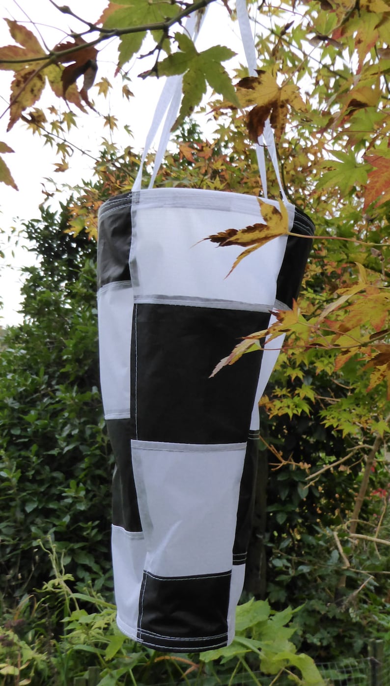 Black and White Cone Shaped Windsock Can Be Custom Made in Etsy