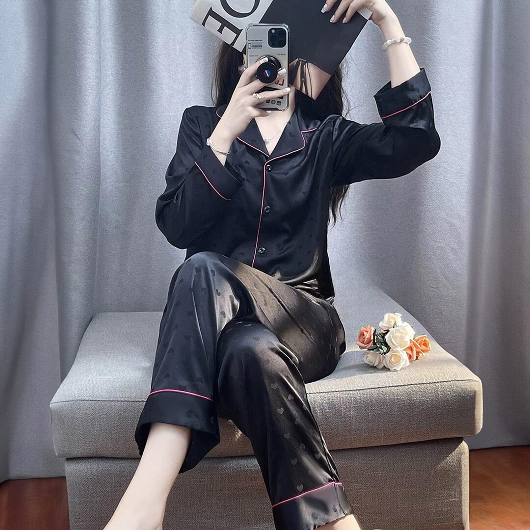 Silk Pajama Set Design With Unique Colors and Patterns, Clearly Showing ...