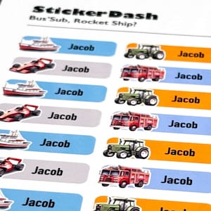 Etiquette personnalisée pour enfants, jolie étiquette pour garçons, étiquette de transport personnalisée pour garderie, étiquette prénom mignonne pour école, étiquette personnalisée