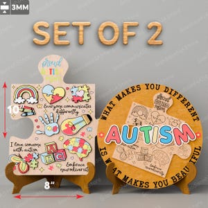 Autisme bewustzijn coquette teken lasergesneden bestand | Autism Advocate Sign Autism Awareness Sign Special Education Autism Puzzle Sign Autism /G097