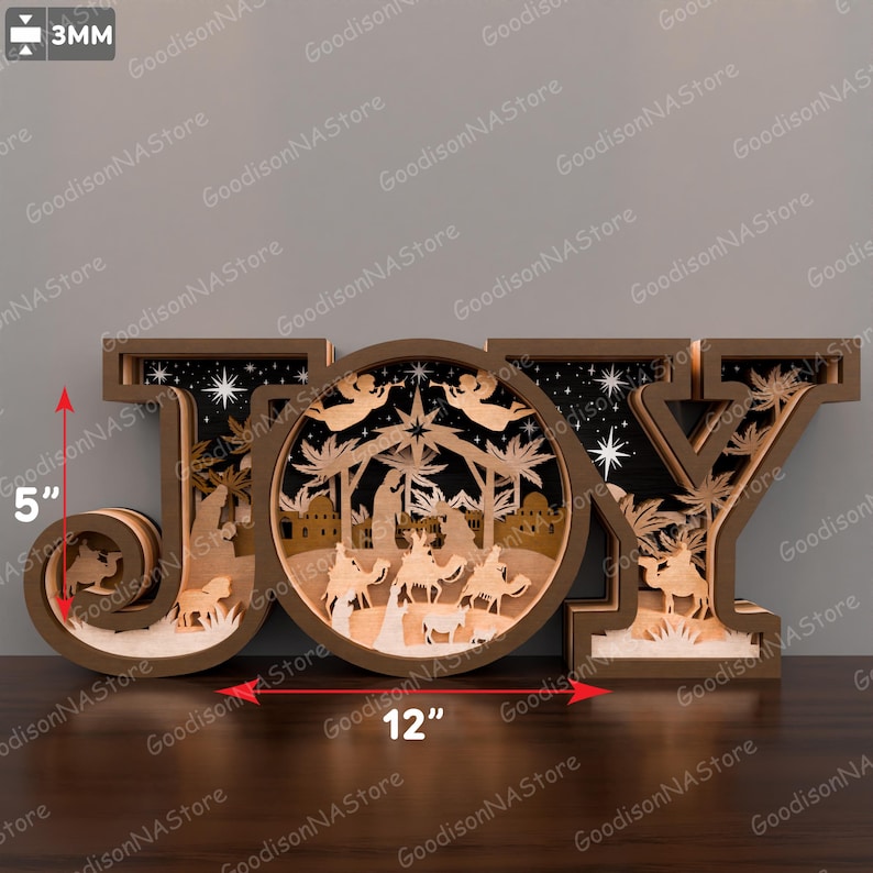Nativity Multilayer SVG, Joy Scene Multilayers Svg, Hope Scene Multilayers Svg, Nativity scene svg Christmas Scene svg, Birth of Jesus /P494 image 6