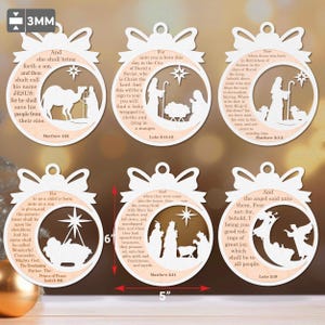 Christliche Weihnachtsverzierungs-Svg-Bundle, Bibel-Zitate-Verzierung, religiöses Weihnachten, Weihnachtsverzierung, Weihnachtsdekoration, Weihnachtsgeschenk / P532