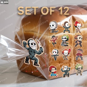 Skräckkaraktär Brödpåseklämma, Rolig Halloween Matpåsehållare, Skräckfilmsskurk Köksförvaringstätning /G397