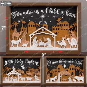 Bundle Nativity multilayers Svg, Nativity SVG,Nativity Scene Sign,Christmas Nativity Scene,O Holy Night,Christmas Decor,Nativity Stand /P495