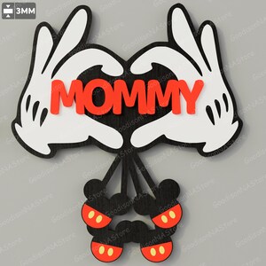 Archivo de corte láser personalizado con forma de mano de ratón para el Día de la Madre/Regalo para el Día de la Madre para mamá/Feliz Día de la Madre, te amo, el mejor regalo para mamá/Abuela/G074