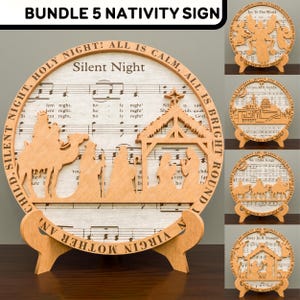 Kerst bladmuziekstandaard Decor SVG-bundel, kerstliedjes svg, muziek Faith Svg, kerstornament, kerstdecor, kerstcadeau/P232