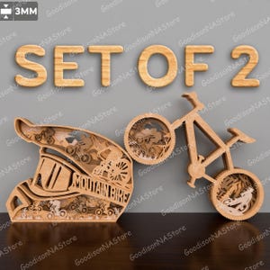 Archivo de corte láser multicapa para ciclismo de montaña / Arte multicapa para senderismo, ciclismo, P558