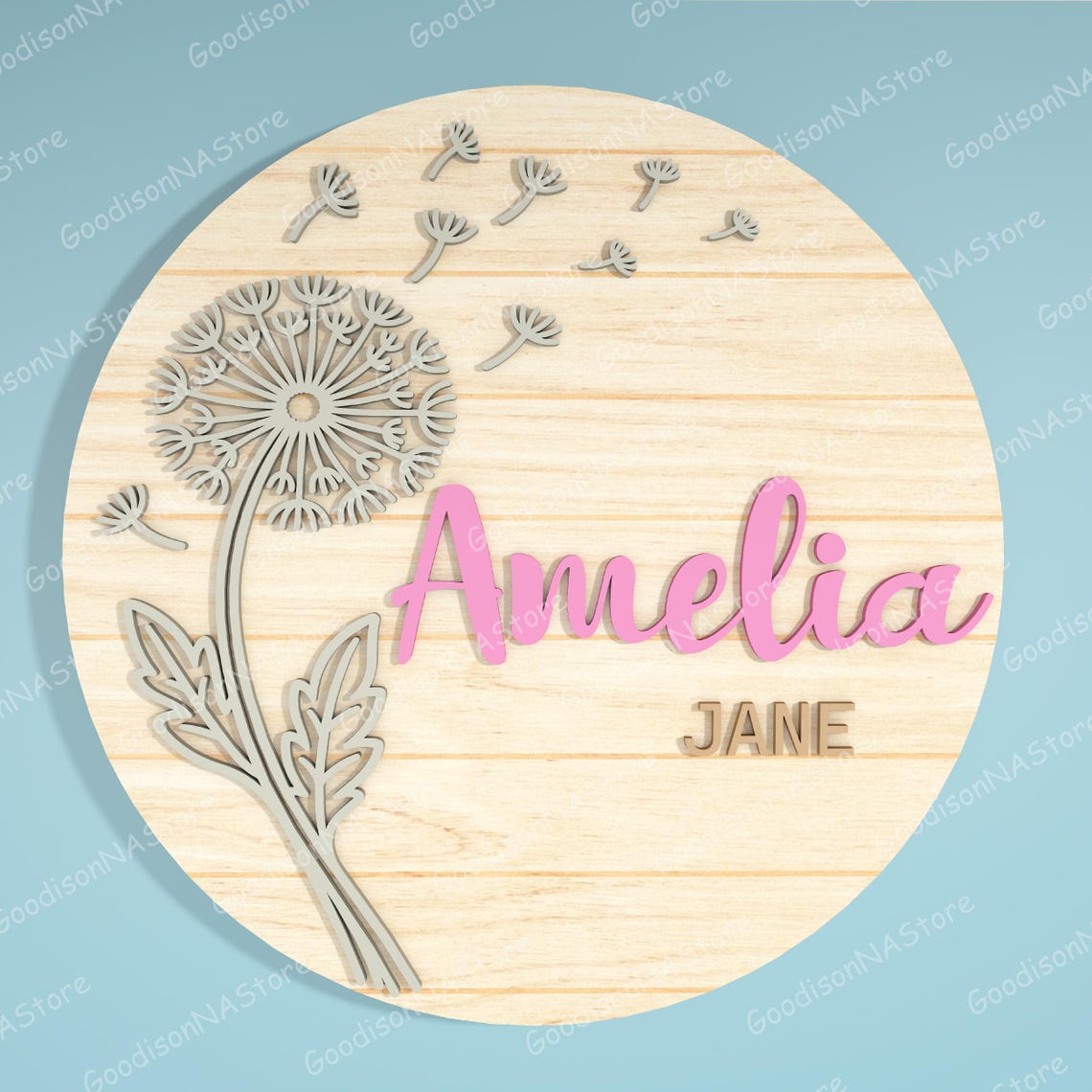 Floral Nursery Name Sign SVG Bundle Set of 11, Personalized Round Baby ...