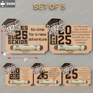 Abschluss Geldkartenhalter Laser Cut Datei | Abschlussgeschenk Klasse von 2025 Abschlussgeldgeschenk Geldhalter Senior 2025 / G071