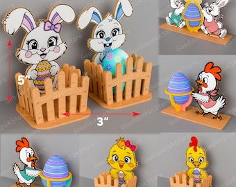 Easter Egg Holder Laser cut file | Easter Egg Holder Organizer Easter Egg Holder Bunny Egg Holder Easter Egg Holder Stand Decoration /G095