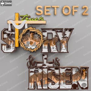 Er ist auferstanden Multilayers Laser cut File, True Story Multilayers svg, Jesus SVG, Osterdekoration, Osterdeko, Ostergeschenk, Christian /P735