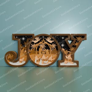 Nativity Multilayer SVG, Joy Scene Multilayers Svg, Hope Scene Multilayers Svg, Nativity scene svg Christmas Scene svg, Birth of Jesus /P494 image 8