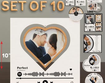 Whale Targa Disco Plexiglass Personalizzata con Foto, Nomi, Codice Spotify, Testo - Idea Regalo San Valentino, Anniversario, Fidanzato, Fidanzata