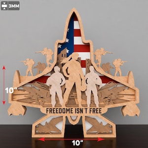 Soldados de la FUERZA AÉREA de múltiples capas, ejército estadounidense de múltiples capas, soldados de la Fuerza Aérea, soldado SVG, SVG del ejército, monumento a los veteranos, regalo del ejército/P541