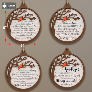 Red Cardinal Ornament Bundle Svg, Cardinal Memorial Ornament Svg, Memorial Christmas Ornament,  Christmas Ornamen, Cardinal Ornament /P459