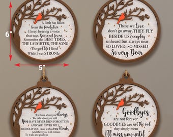 Red Cardinal Ornament Bundle Svg, Cardinal Memorial Ornament Svg, Memorial Christmas Ornament,  Christmas Ornamen, Cardinal Ornament /P459
