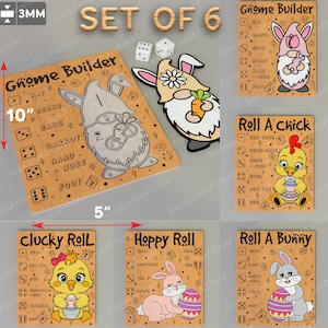 Ostereierrolle ein Häschen Puzzle-Spiel Laser Cut Datei | Osterhasen Würfelspiel Osterhase Osterwichtel Huhn Osterspiele für Kinder /G157