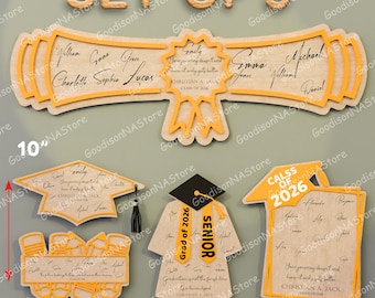 Graduation Signature Sign Set Of 5, Class Of 2026 Guest Book Alternative, Personalized Graduation Decor Gift /G169