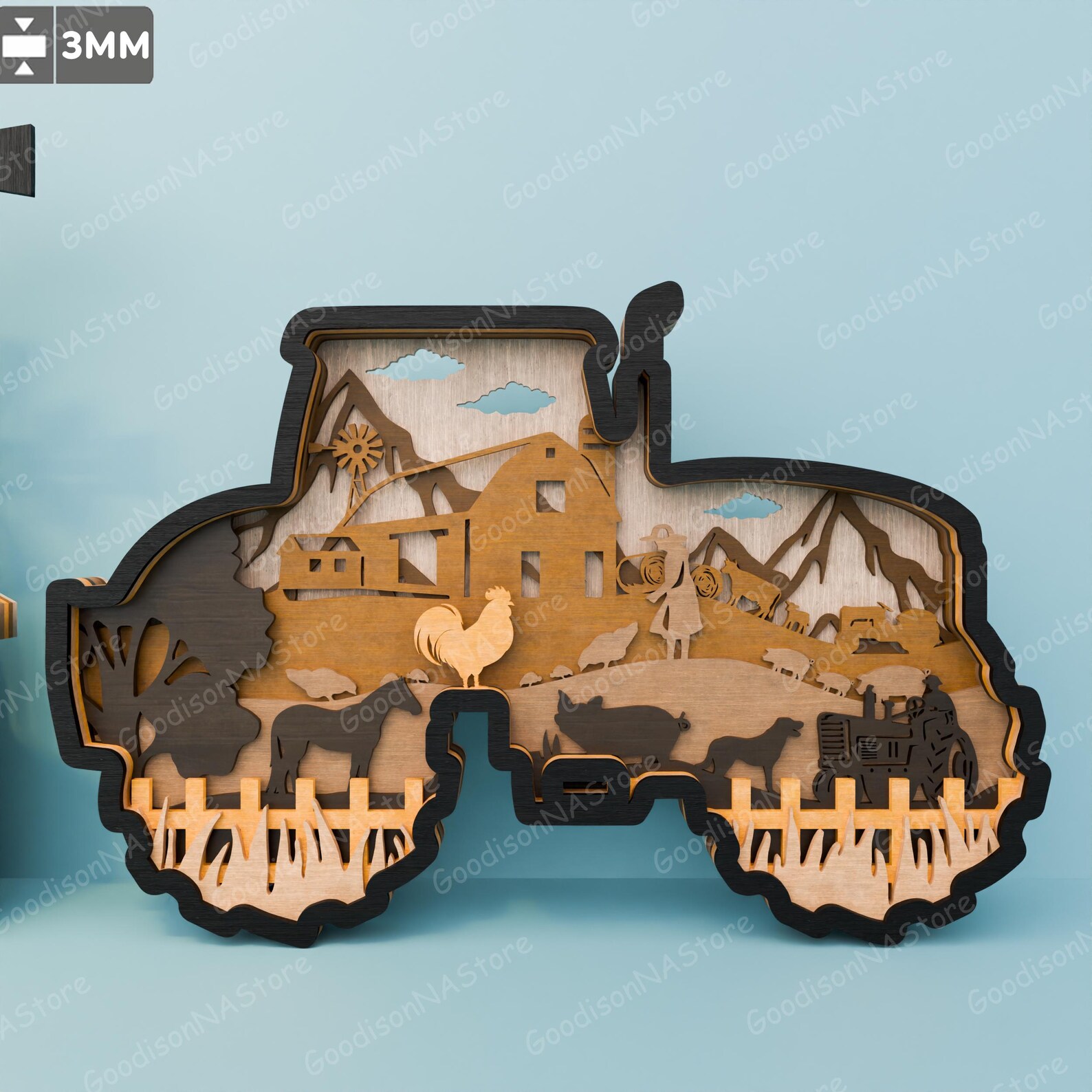 Multilayer Sign Tractor Farm Life Multilayers Laser Cut File | Multilayer Farm Tractor Farm ...