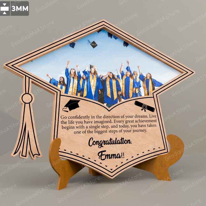 Graduation Card Frame Personalized Graduation Photo Frame Sign Laser Cut File | Graduation ...