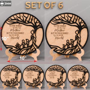 Mother&#39;s day Tree Sign Laser Cut File | Mother&#39;s Day Gift for Mom Gifts Mothers Day Mother&#39;s Day Shelf Sign Love Mom Best Mom Ever /G049