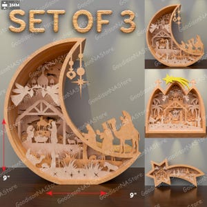 Bundle nativity multilayers Svg, Nativity SVG, Christmas Decor, Christmas Sing, Multilayer Christmas Nativity Scene, Christmas Gift /G368