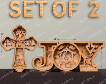 Bundle Nativity scene Multilayers svg, Nativity Multilayer SVG, Joy Scene Multilayers Svg, Cross Scene Multilayers Svg, Christmas Scene/P270