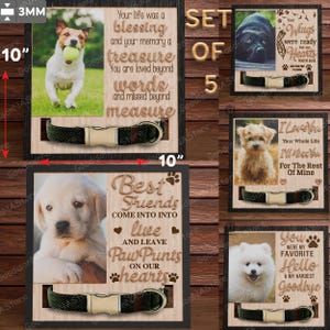 Marco conmemorativo personalizado para mascotas, archivo digital cortado a láser, letrero conmemorativo para collar de mascota con foto, regalos conmemorativos para perros, regalo de condolencias para perros /G116