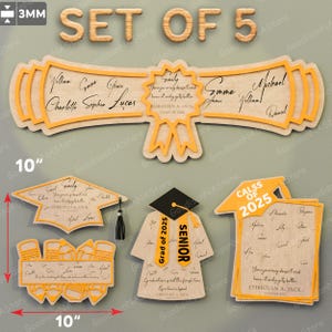 Personalisierte Graduierung Signatur-Zeichen Laser Cut-Datei | Graduierung Signature Board Andenken Geschenk für Graduate Senior 2025 Geschenk / G169