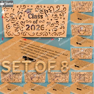 Graduation Money Card Holder Set Of 8, Class Of 2026 Cash Gift Holder, Graduation Money Gift Display /G060