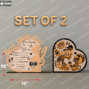 Mother&#39;s Day Multilayers Laser Cut File| Mother&#39;s Day Gift for Mom Mothers Day Decoration I Love Mom Best Mom Ever Happy Mother&#39;s Day /G040