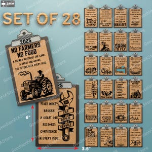 SVG-bundel grappig klembordbord voor mannen en vrouwen, inspirerende citaten houten bordset voor boeren, verpleegkundigen, technici en meer /G275