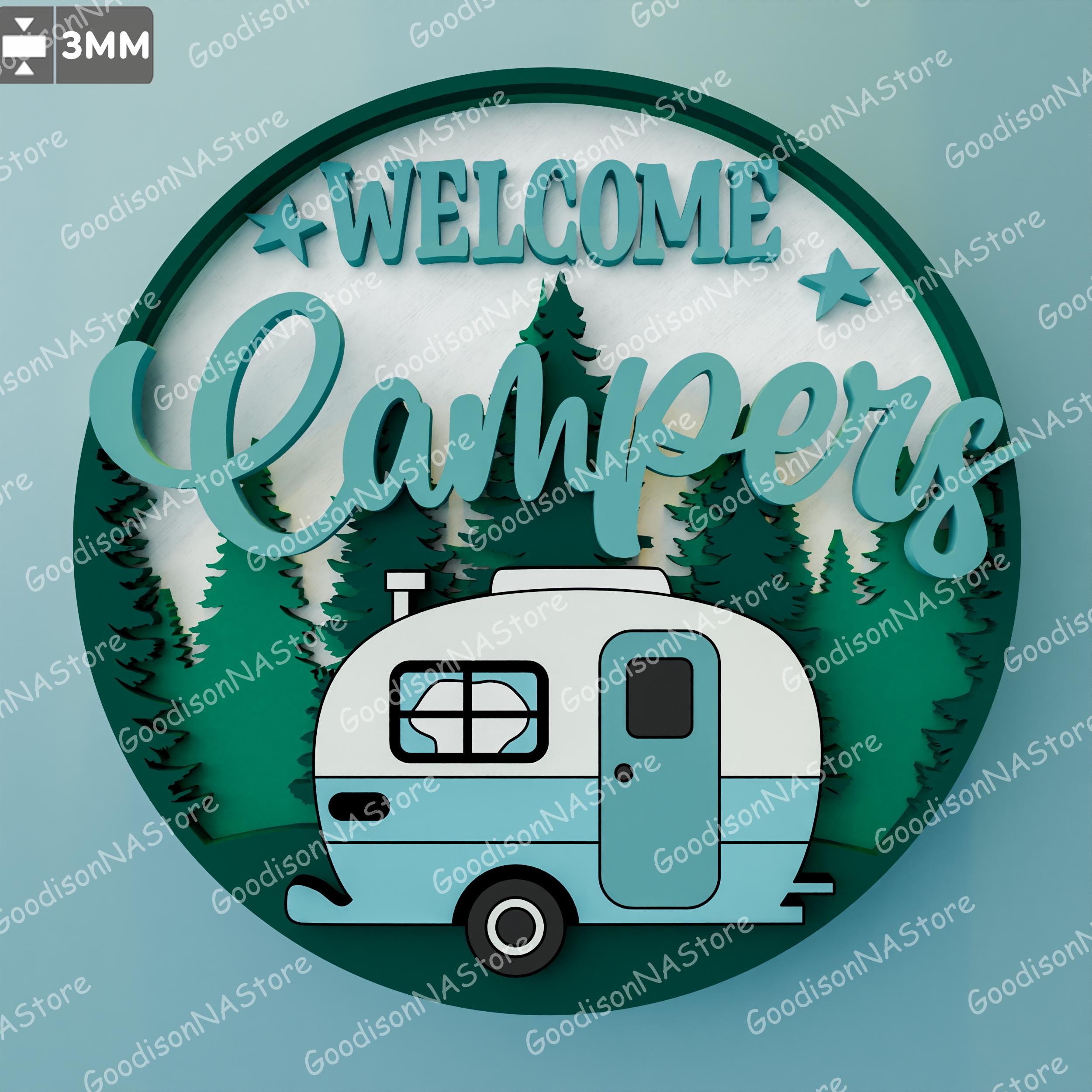 Camping Round Sign SVG Bundle, Camp Life Laser Cut Files, RV Lake Beach ...