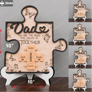 Personalisierte Vatertag Puzzle Zeichen Laser Cut Datei | Papa Du bist das Stück, das uns zusammenhält Vatertagsgeschenk für Papa Bester Papa / G103