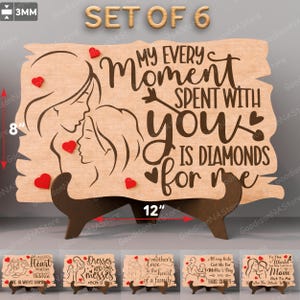 Mother‘s Day Sign Laser Cut File | Mother&#39;s Day Gift for Mom Mothers Day Gifts  Mother&#39;s Day Shelf Sign I Love Mom Mother&#39;s Day Decor /G043