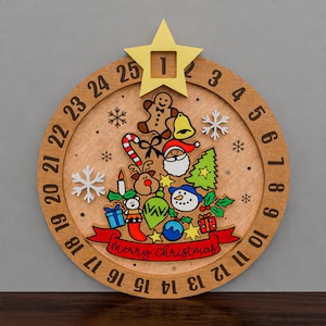 Kerstboom Countdown Svg, Kerstmis SVG, Countdown Christmas, Christmas Sing, Countdown Calendar SVG, Christmas Decor, kerstcadeau