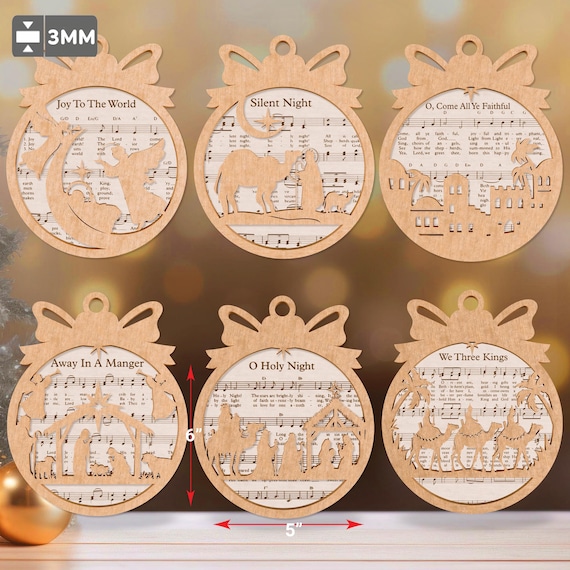 Christmas Sheet Music Ornament svg, Christmas Sheet Music Ornament, Christmas Songs, Music Faith Svg, Christmas Decor, Christmas Gift/P498