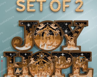 Nacimiento SVG multicapa, Escena de alegría multicapa, Escena de esperanza multicapa, Nacimiento SVG, Escena navideña SVG, Nacimiento de Jesús / P494