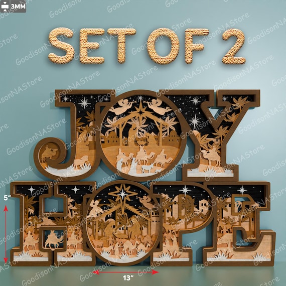Nativity Multilayer SVG, Joy Scene Multilayers Svg, Hope Scene Multilayers Svg, Nativity scene svg Christmas Scene svg, Birth of Jesus /P494