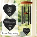 Memorial Wind Chime for Pet Loss with Custom Engraved Slate Stone – Rainbow Bridge Gift for Dog or Cat Remembrance, Name & Years Included