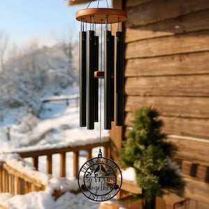 Couple Anniversary Wind Chime, Custom Etched Romantic Gift, Wedding Outdoor Decor, Personalized 25th/40th/50th Milestone, Parents Keepsake afbeelding 4